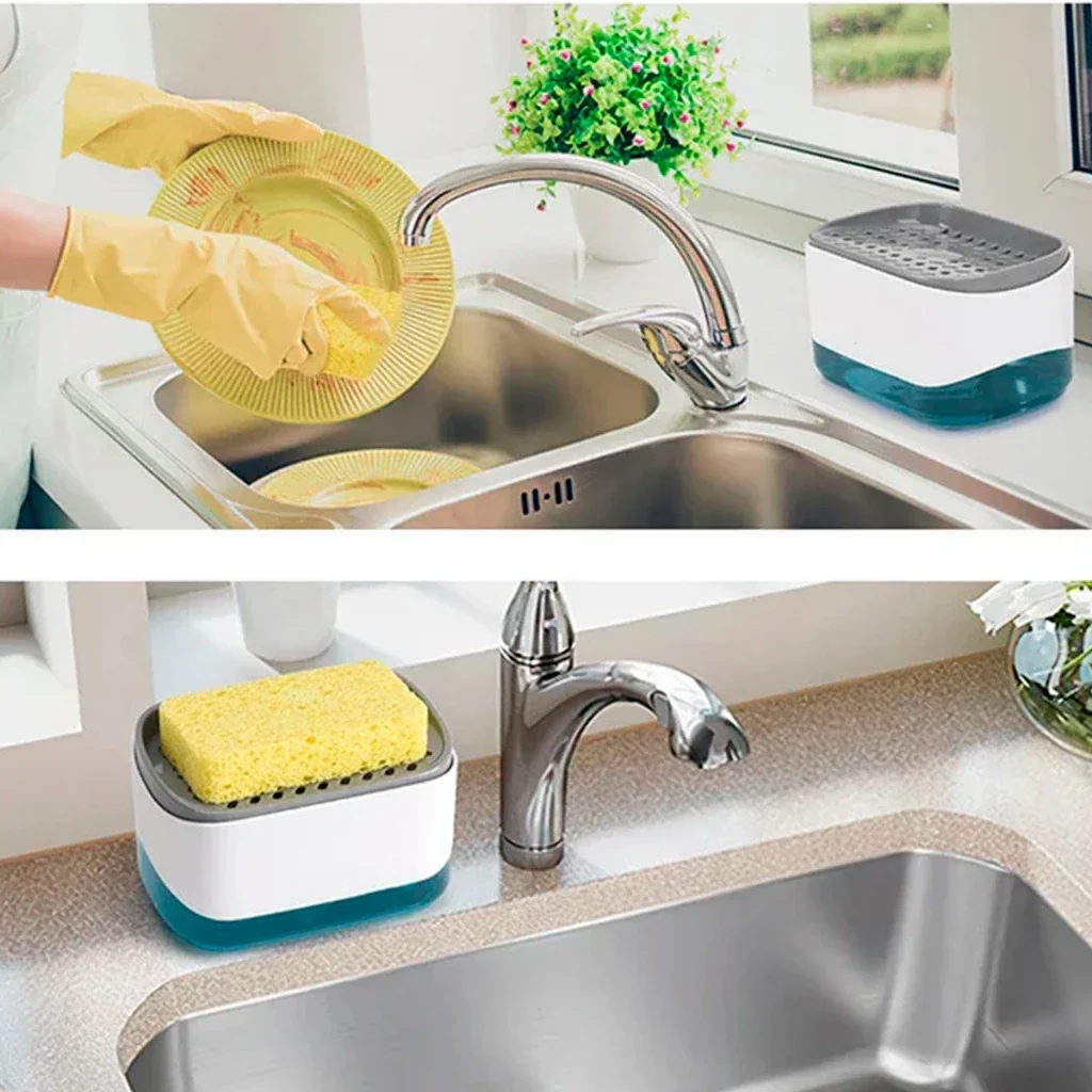 Dispenser de Detergente 2 em 1 – Praticidade, Economia e Organização na Sua Cozinha - Image 2