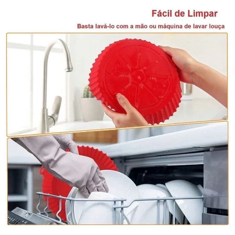 (Kit com 3 unidades) - Cesto de Silicone Multiuso para Air Fryer e Eletrodomésticos - Image 5