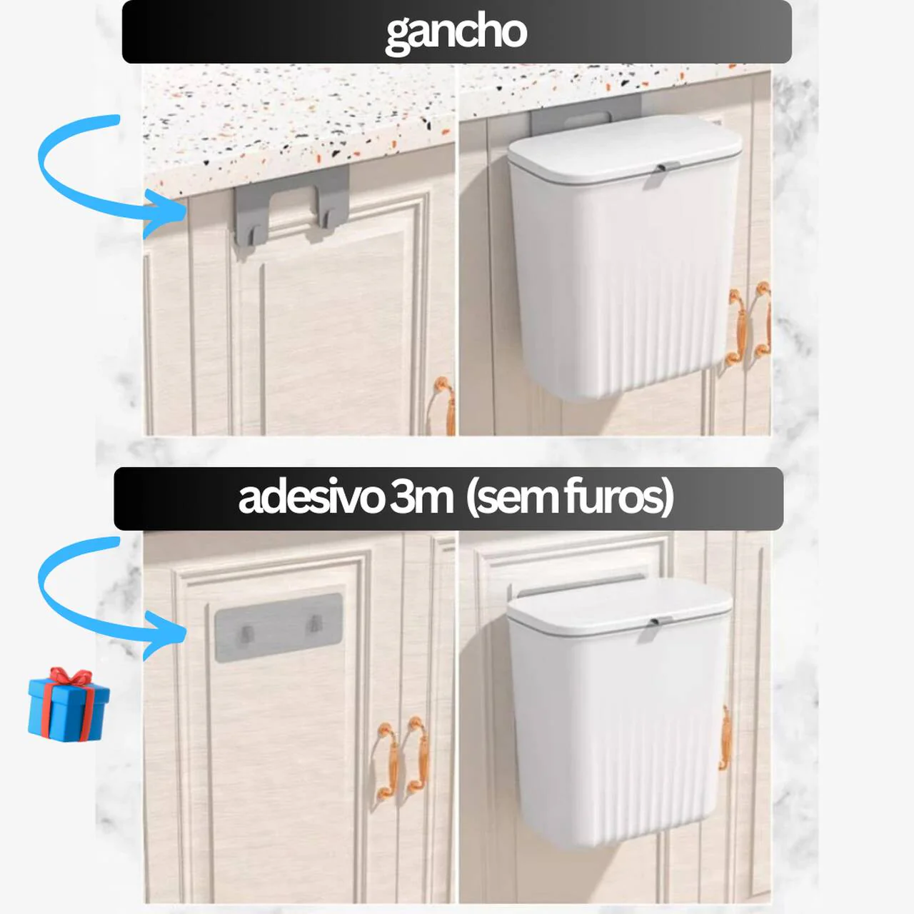 Lixeira Mágica® 10 Litros Pendurável + Adesivos e Ganchos de Brinde 🎁 - Image 11