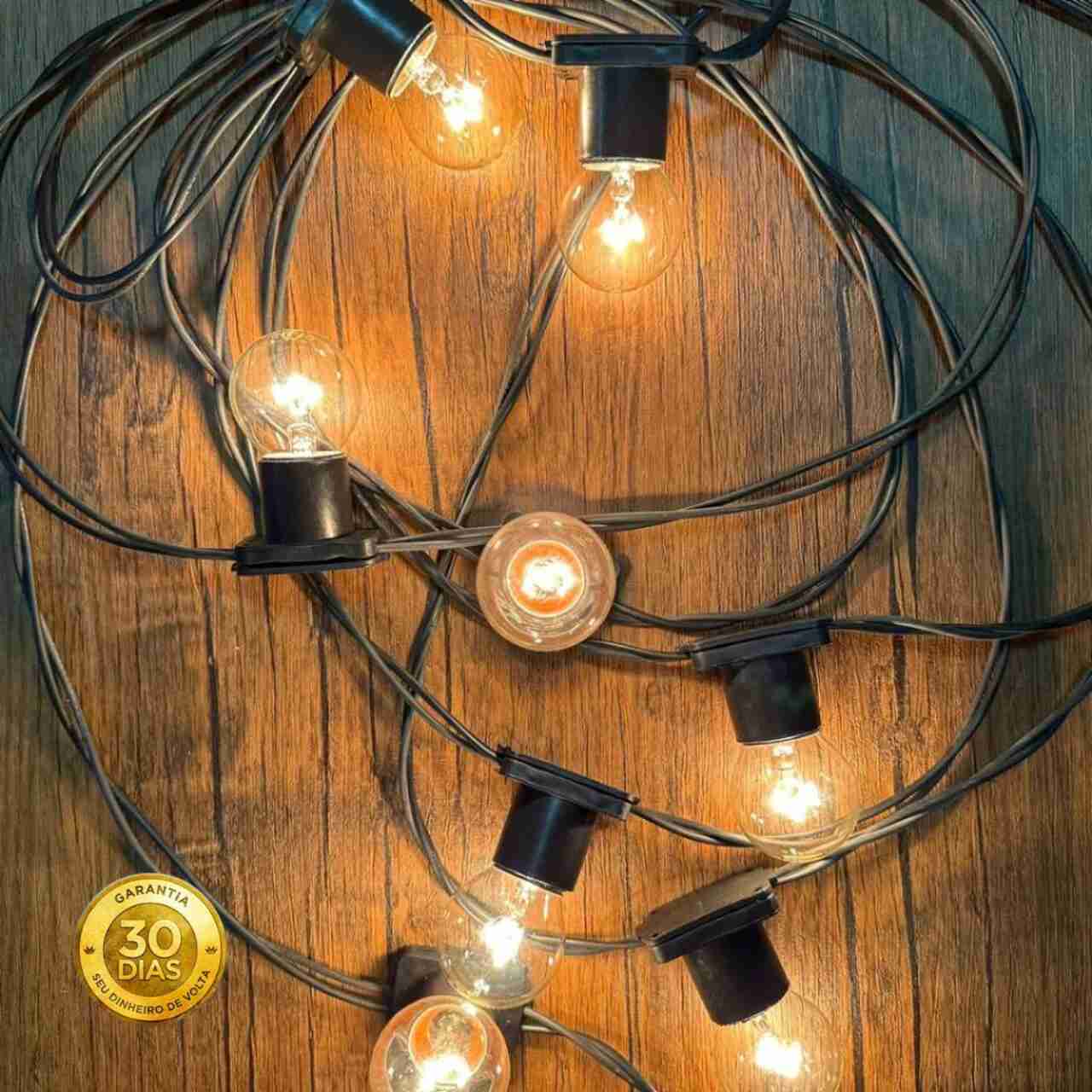 LUMILED - Varal de Lâmpadas LED Estilo Bistrô Italiano Para Exteriores - Frete Grátis + Lâmpadas de Brinde - Image 3