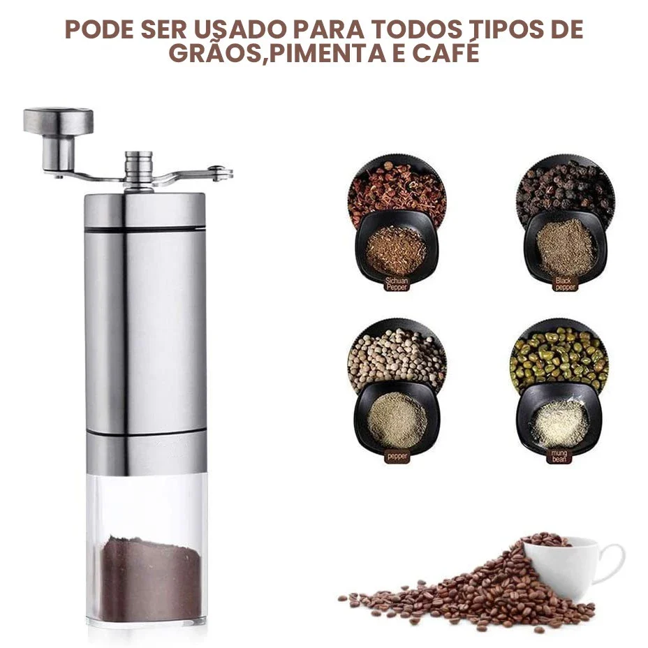 Moedor Manual de Café em Inox e Cerâmica – Compacto, Ajuste de Moagem - Image 5