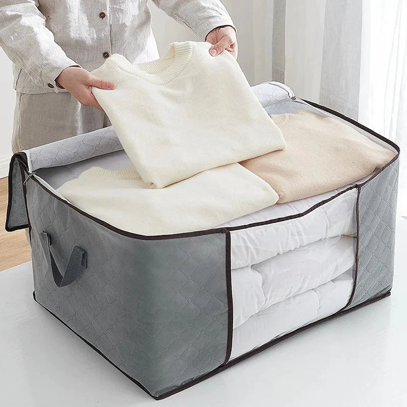 (Compre 1 e leve 2) Caixa Organizadora Ecológica Anti-Poeira e Umidade para Cobertores, Casacos e Roupas - Proteção Contra Insetos e Multiuso