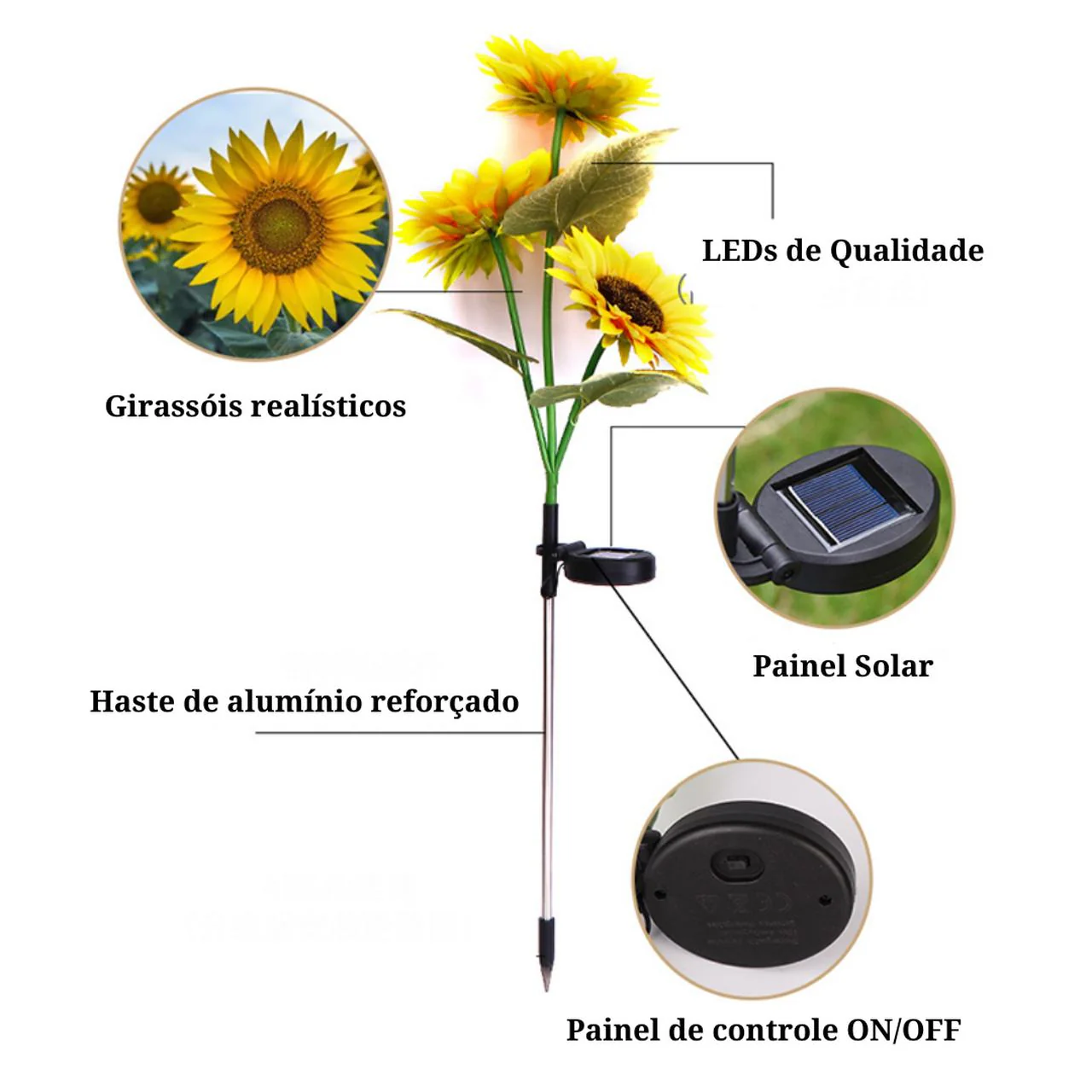 SUNFLOWER - Girassóis LED por Energia Solar (Acompanha Painel Solar) - Image 5