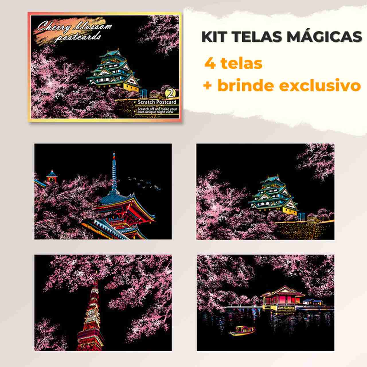 Kit com 4 Telas de Desenhos Mágicos Lumier + Caneta Exclusiva + (Frete Grátis) - Image 4