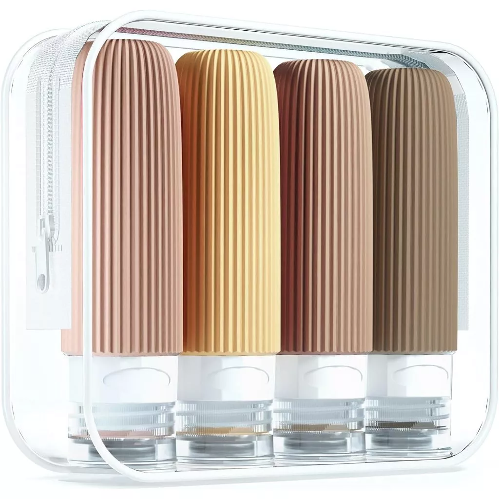 TravelSoft - Recipiente Flexível para Produtos de Higiene (Kit 4 unidades + Necessaire de Brinde) - Image 2